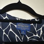 Pendleton  Womens Blazer Silk Blend‎ Navy White Abstract Print Jacket 16 Petite Photo 1