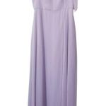 Dessy Collection Vivian Diamond Fit & Flare Long Gown Slit Bridesmaid Wedding Purple Size 10 Photo 0