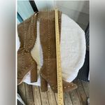 Venus New Faux Suede Studded Over the knee Taupe Boots Photo 4