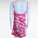 Jaclyn Smith  Pink Red Heart Pattern Lace Trim Chemise Size Medium Photo 4