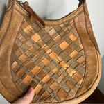 Lucky Brand Vintage woven leather crossbody bag small/med size Photo 2