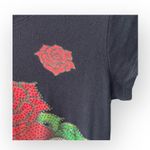 Y2K: Broken Heart ✿ Crystal Rose Tattoo Tee T Shirt ✿ Black Small ✿ Stretch Fit Photo 1