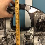 Round Black & White Michelle‎ O'Bama Magazine Cover 17” Large Purse With Fringe Photo 8