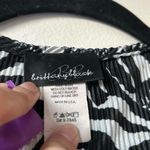 NWT Brittany Black Small White Black Zebra Sequin Cami Pleated Cardigan Vintage Photo 7