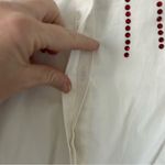 Queen of Sparkles White Puffed Sleeve Red Rhinestone Sunburst Sparkle Top S Photo 4