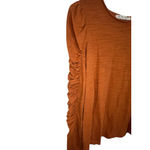 Free People  We The Free Orange Ruched Sleeve Long Sleeve Shirt Photo 1