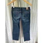 American Eagle  Artist Stretch Dark Wash Distressed Factory Faded Denim Jeans 00 Photo 2