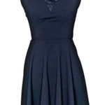 Xtraordinary Black Lace Cutout Exposed Zip Mini Skater Dress Size 5 Goth Glam Photo 0