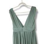 Lulus NWOT Heavenly Hues Sage Green Brush Woven Chiffon V-Neck Maxi Dress Large Photo 10