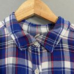 Caslon Shirt Women Plaid Cotton Viscose Size Small Long Sleeve Blue White Red Photo 10