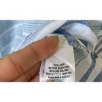 UNTUCKit Linen Cotton Striped Button Down Blouse Blue White Size 14 NEW Photo 7