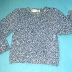 J. J. BROWNE knit crewneck sweater button details on one shoulder vintage size M Blue Size M Photo 0