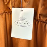Tocca 100% Silk Ruffle Babydoll Knee Length Dress in Amber Yellow size 4 NWT Photo 6
