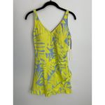 AmberNoon II by Dr. Erum Ilyas UPF 50 Palm Leaf Printed Wrap Swim Dress Yellow Size 10 Photo 1