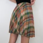 Vintage 60s Pleated Plaid Schoolgirl Mini Skirt Size XS Photo 2