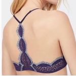 Free People  Slow Dance Underwire Bra Navy with  Turquoise 32D Photo 3