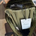 ZARA Olive Green Velour Pants joggers NWT size small Photo 1