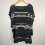 Eileen Fisher  PONCHO TOP XL GRAPHITE ORGANIC LINEN CREPE KNIT BATEAU NEW Photo 5