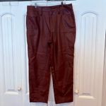 Madewell Burgundy Faux Leather The Perfect Vintage Straight Jean Size 32 Photo 1