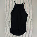 Michael Stars Black Sleeveless Keyhole High Low Halter - One Size Photo 1