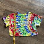 Calvin Klein Shirt Rainbow Crop Top Tie Dye XS Oversized Photo 11