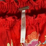 Free People Red Fleur Du Jour off the shoulder embroidered floral dress small Photo 6