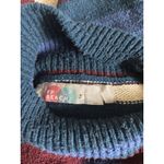 Free People Atlas Swearer Dress Pullover Small Blue White Maroon Side Slit Boho Photo 2