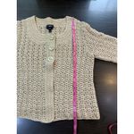 Talbots  Sweater Womens Petites Small Neutral Hand Knit Cardigan Button‎ Preppy Photo 7