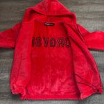 ORGVSM Red Fleece Oversized Hoodie Italy Streetwear Size Medium Unisex Photo 5