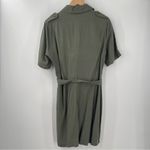 Miss Selfridge  DENIM Dress Size 10 Khaki Army Green Button Down Belt Mini Shirt Photo 2