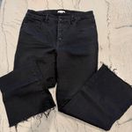 Good American  Black Exposed Button Fly Frayed Mini Boot Jeans 14/32 Photo 0