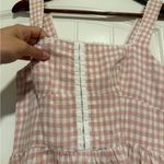 Reformation  Tagliatelle Pink Gingham Linen Dress Photo 2