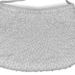 Vintage White Beaded crossbody purse bridal prom formal whimygoth retro Photo 1