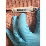 Missguided  Cropped Cable Knit Long Sleeve Sweater Womens Size 2/4 Pink Cozy Chic Photo 5