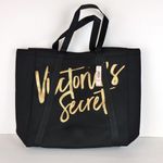 Victoria's Secret Carry All Tote Beach Cooler Bag Neoprene Black Gold Travel $78 Photo 0