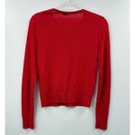 Ann Taylor  Red Merino Wool Cardigan Sweater Button Front Crew Neck M Photo 4