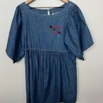 Free People  Get Obsessed Mini Dress Custom Beaded Heart Short Sleeve Babydoll Sm Photo 0