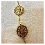 MMA gold tone byzantine circle green necklace Photo 8