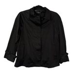 Norma Kamali  Shirt Size 6 Black Basic Hidden Button Pockets Boxy Swing Blazer Photo 0