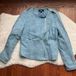 H&M Blue Woven Tweed Biker Jacket Blazer Size 4 Photo 0