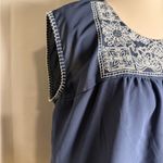Motherhood  Blue Embellished Boxy Blouse Photo 1