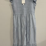 Merokeety Women's Flutter Sleeve Smocked Midi Dress Tiered, L Light Blue Photo 0