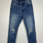 Levi's  501 Original Cropped Fray Hem Ripped Knee Jeans Women’s Sz 28 Photo 2