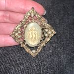 Vintage Cameo Three Muses Brooch Gold Photo 6