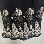 Citron Black Bamboo Button Up Blouse‎ with White Embroidery XS Petite Boho Coast Size undefined Photo 8