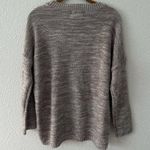No Comment Greige Cozy Sweater Heather Tan Exposed Middle Seam by Small Photo 1