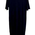 Eileen Fisher Viscose Jersey Round Neck Short Sleeve Dress Blue Petite Large PL Photo 1