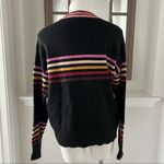 Jessica Simpson Crew Neck Sweater Striped Knit Black Multi Size L Photo 3
