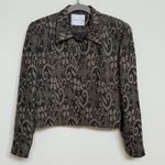 Doncaster Women's Black Metallic Floral Cropped Blazer Photo 7