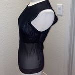 DKNY Black Sheer Women’s Beaded Tank Top Sz LG Stretch Rayon Sleeveless Photo 2